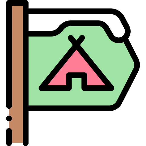 캠핑 Detailed Rounded Lineal color icon