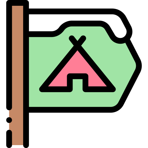 camping Detailed Rounded Lineal color icon