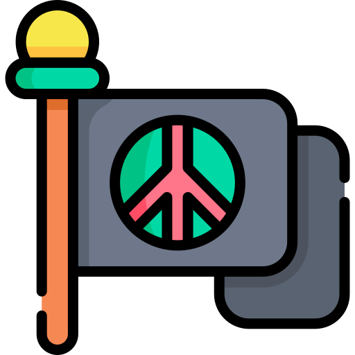pacifismo Kawaii Lineal color icona