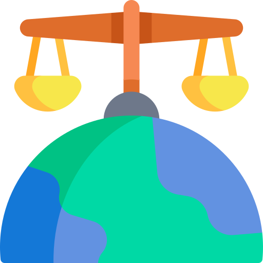 internationales recht Kawaii Flat icon