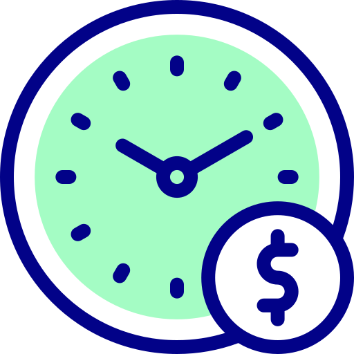 el tiempo es dinero Detailed Mixed Lineal color icono