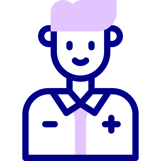 의사 Detailed Mixed Lineal color icon
