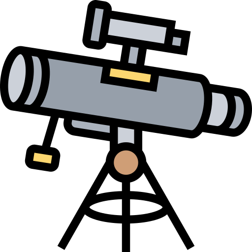 telescopio Meticulous Lineal Color icono
