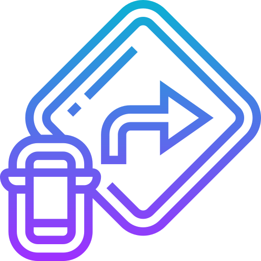 skręć w prawo Meticulous Gradient ikona