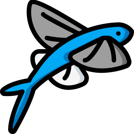 latająca ryba Basic Miscellany Lineal Color ikona