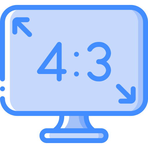 Aspect ratio Basic Miscellany Blue icon