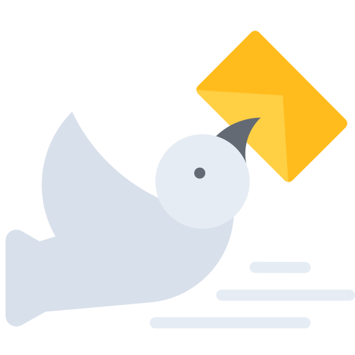 paloma mensajera Coloring Flat icono