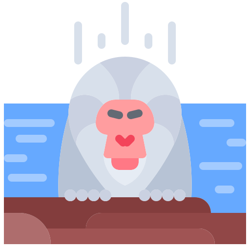 원숭이 Coloring Flat icon