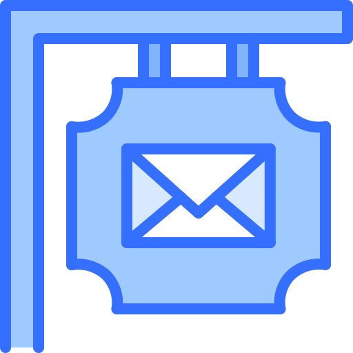 Post office Coloring Blue icon