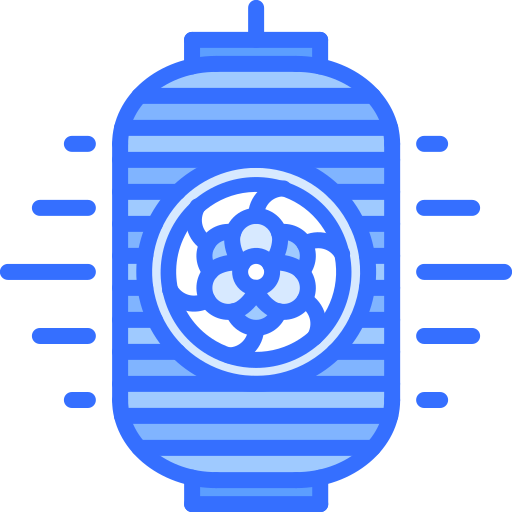 Paper lantern Coloring Blue icon