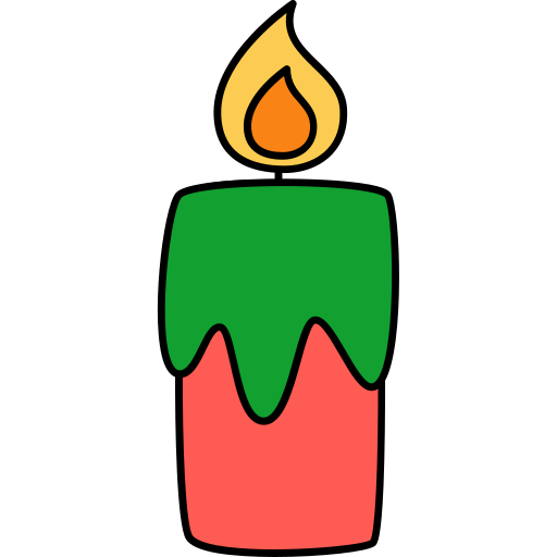 vela de navidad Generic Thin Outline Color icono