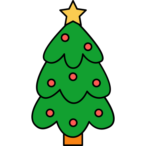Рождественская елка Generic Thin Outline Color иконка