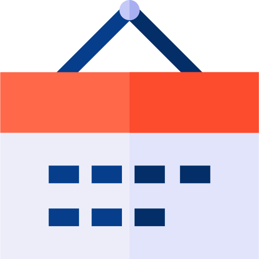 calendrier Basic Straight Flat Icône