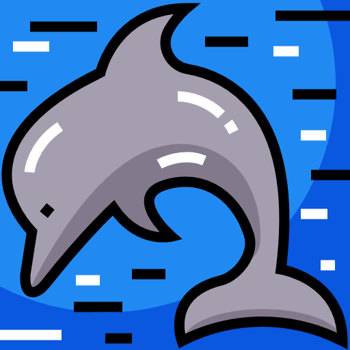 Дельфин Detailed Straight Lineal color иконка