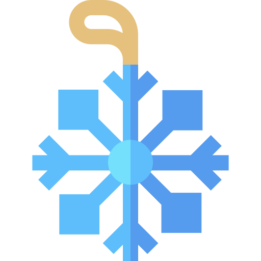 sneeuwvlok Basic Straight Flat icoon