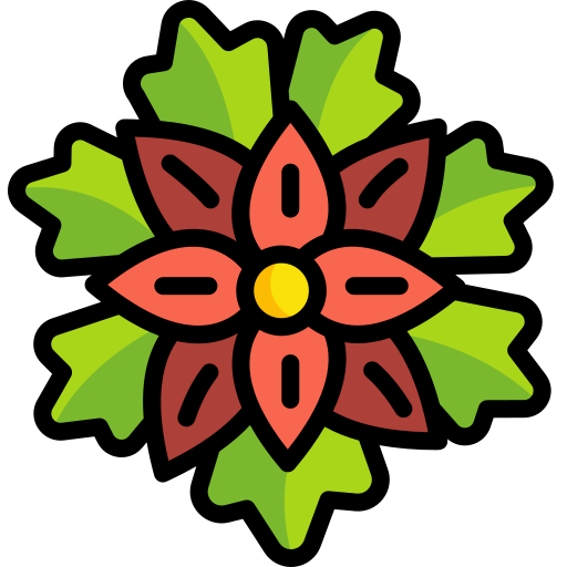 Poinsettia Generic Outline Color icon