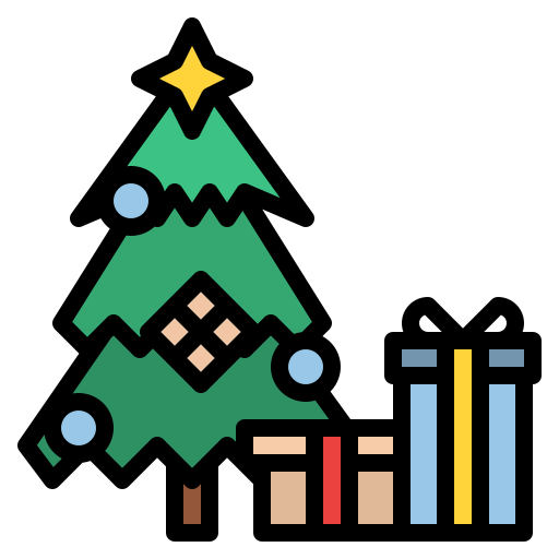 Рождественская елка Iconixar Lineal Color иконка