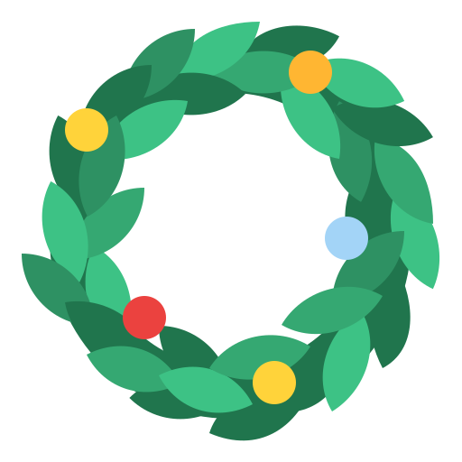 Christmas wreath Iconixar Flat icon