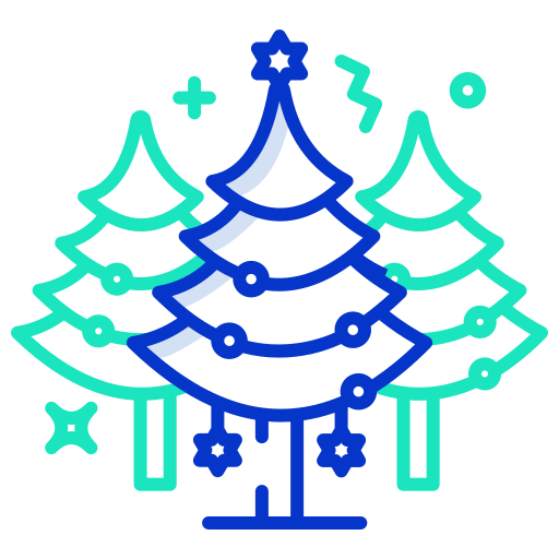kerstboom Icongeek26 Outline Colour icoon