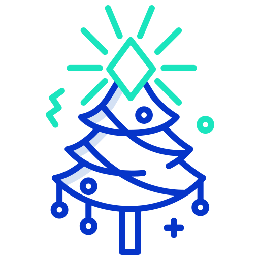 kerstboom Icongeek26 Outline Colour icoon