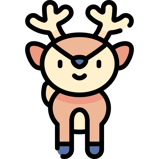 Reindeer Kawaii Lineal color icon