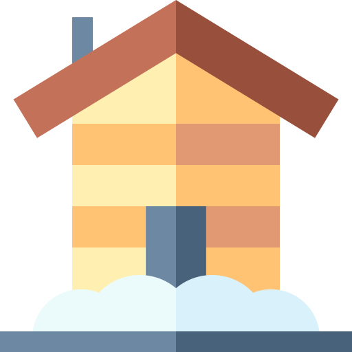 casa de madera Basic Straight Flat icono