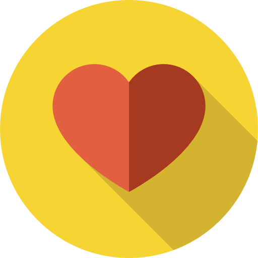 corazón Flat Circular Flat icono