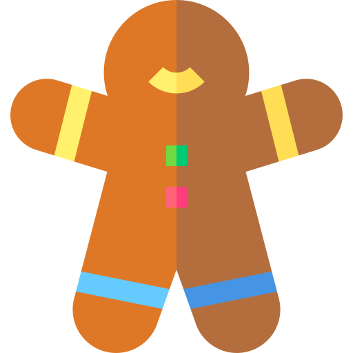Gingerbread man Basic Straight Flat icon
