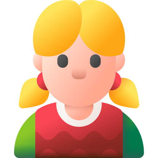 muchacha 3D Color icono