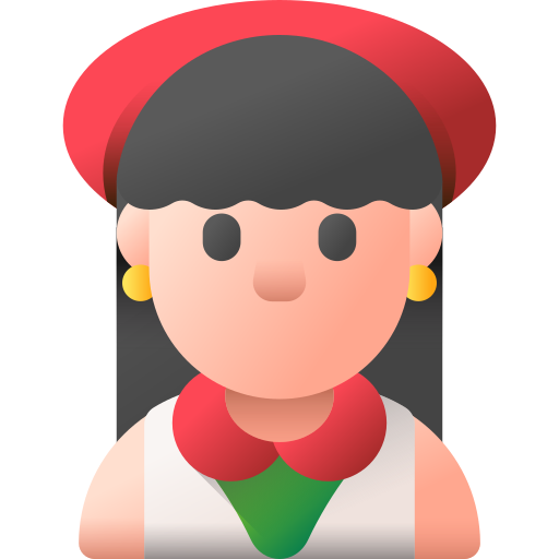 mujer 3D Color icono
