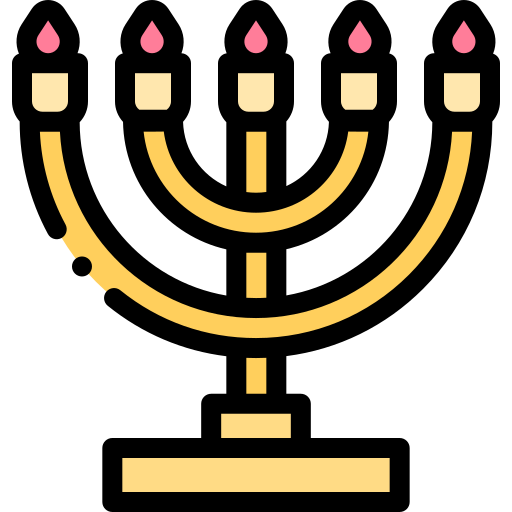 menorah Detailed Rounded Lineal color icona