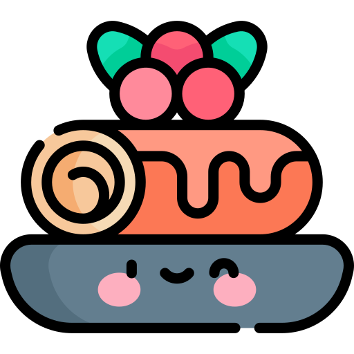 Roll cake Kawaii Lineal color icon