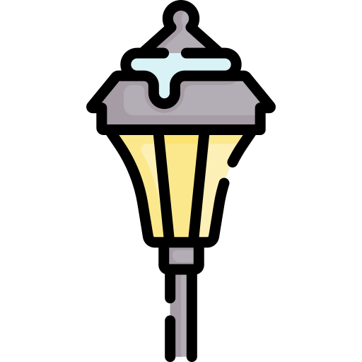 가로등 기둥 Special Lineal color icon