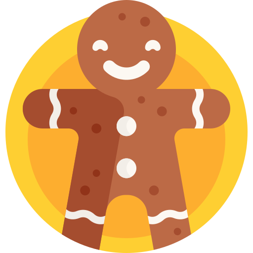 Gingerbread man Detailed Flat Circular Flat icon
