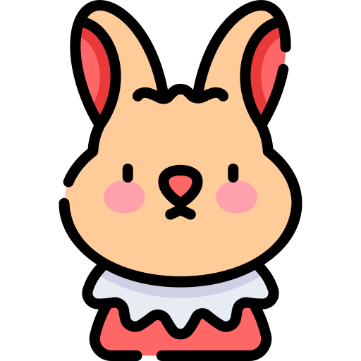 Кролик Kawaii Lineal color иконка