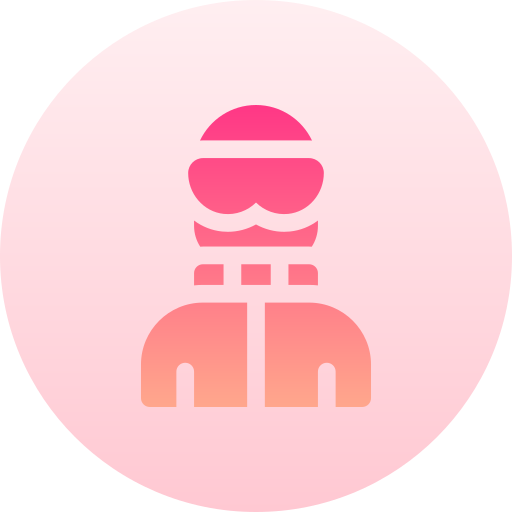 esquiador Basic Gradient Circular icono