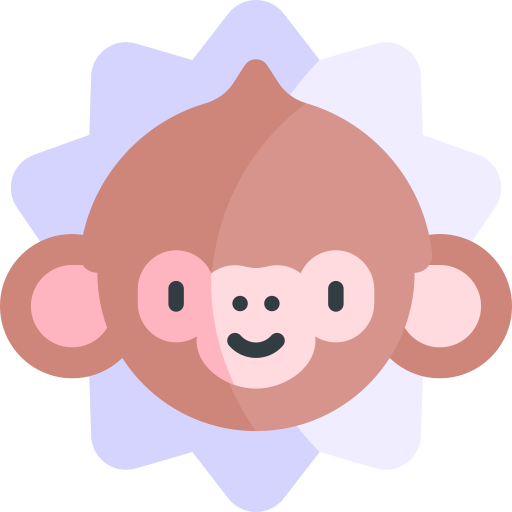 원숭이 Kawaii Flat icon