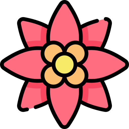 포인세티아 Kawaii Lineal color icon