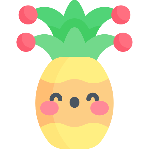 ananas Kawaii Flat ikona