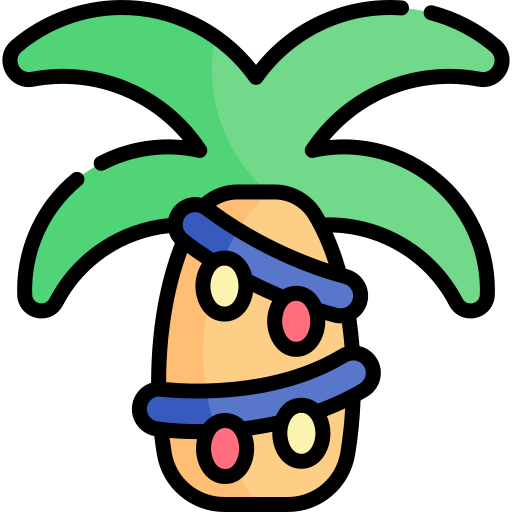 palma Kawaii Lineal color icono