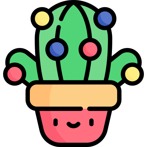 kaktus Kawaii Lineal color icon