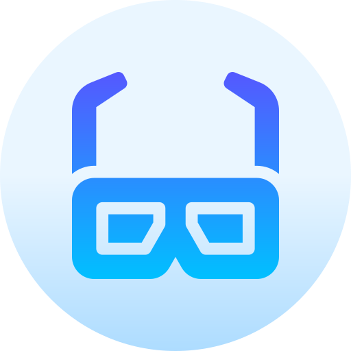 3d glasses Basic Gradient Circular icon