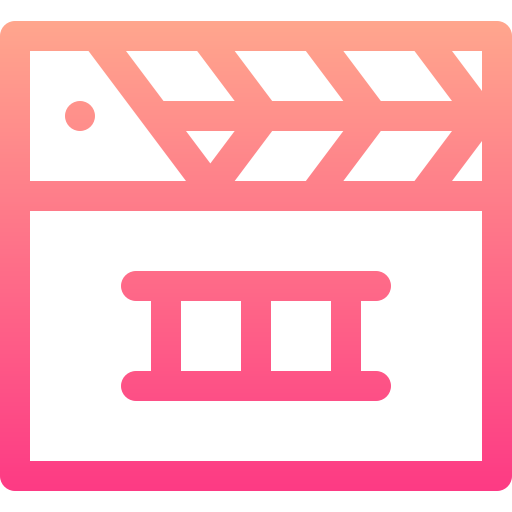 Clapperboard Basic Gradient Lineal color icon