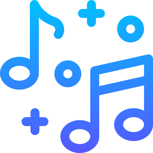 Music note Basic Gradient Lineal color icon