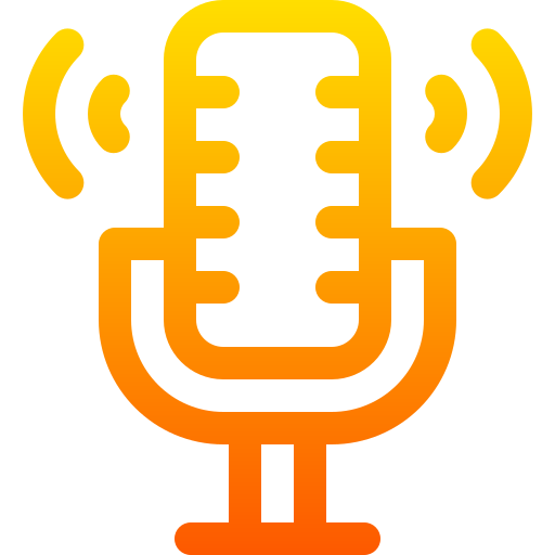 mikrofon Basic Gradient Lineal color ikona