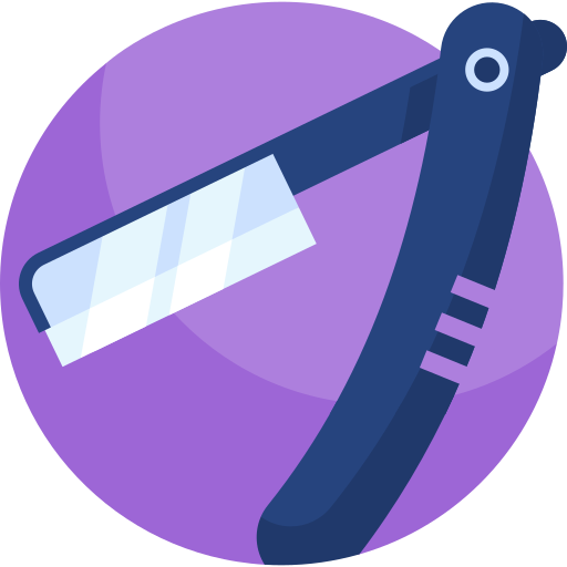 Straight razor Detailed Flat Circular Flat icon