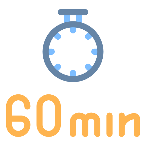 60 minutes Generic Outline Color icon