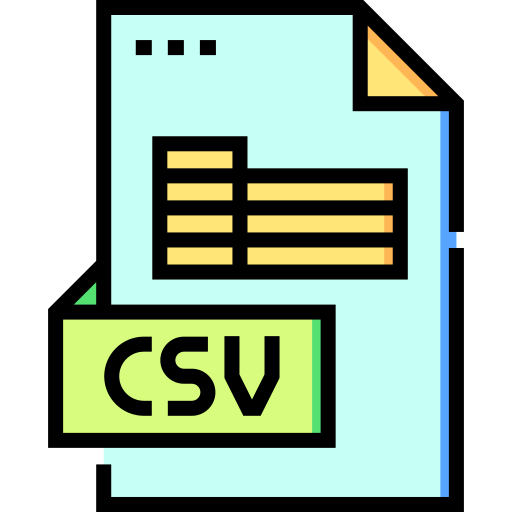 csv Detailed Straight Lineal color icono