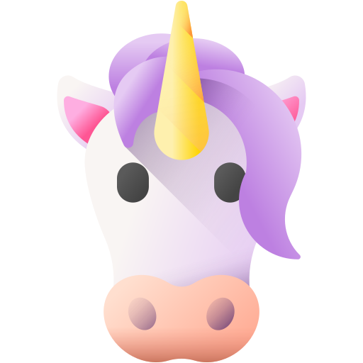 unicornio 3D Color icono