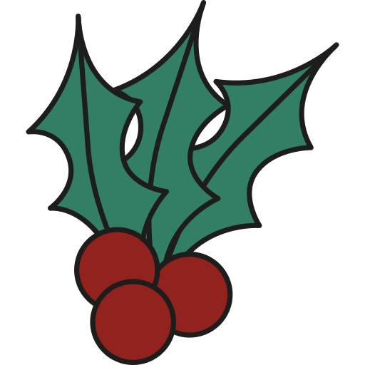 Mistletoe Generic Thin Outline Color icon